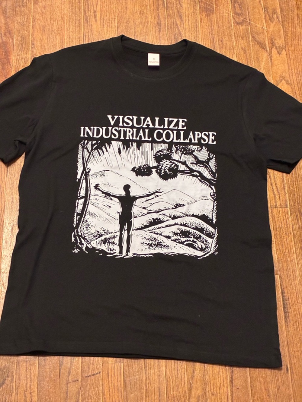 New! Visualize Industrial Collapse Black Graphic Tee